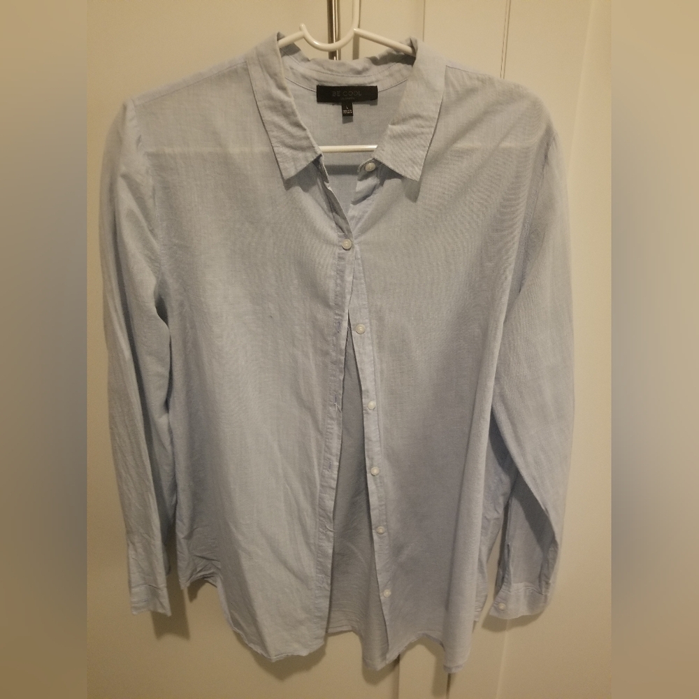 Women's Sky Blue Casual Button-Down Shirt